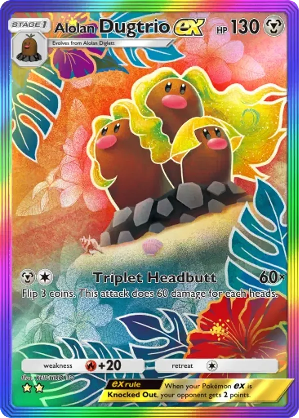 Alolan Dugtrio ex card front