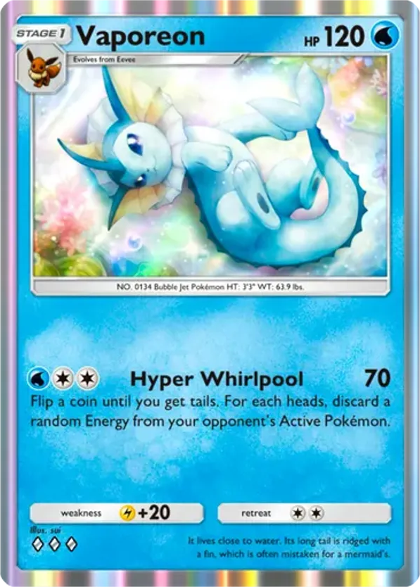 Vaporeon card front