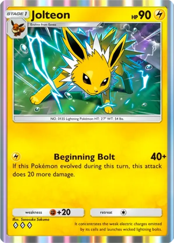 Jolteon card front