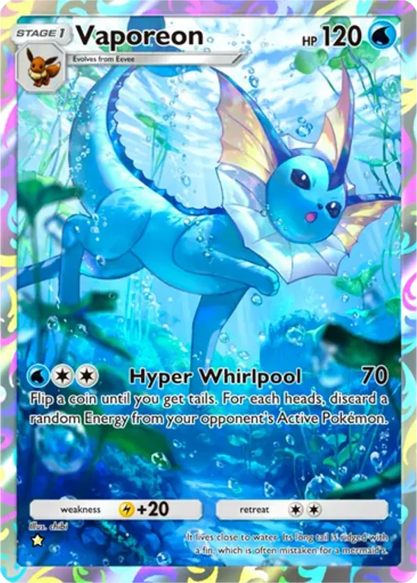 Vaporeon card front