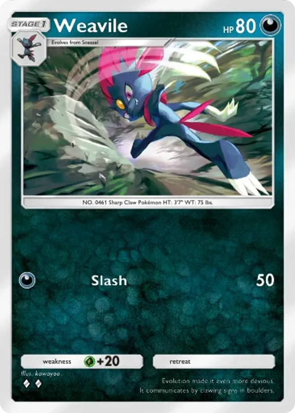 Weavile card front