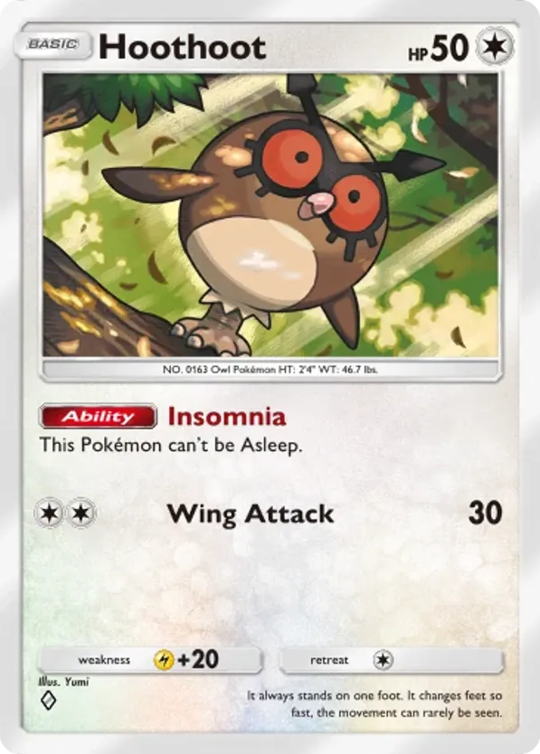 Hoothoot card front