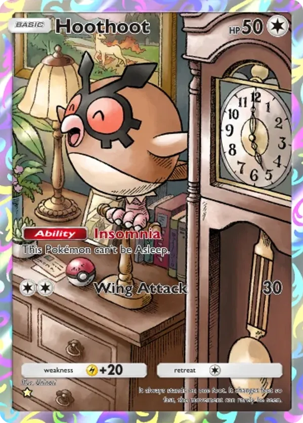 Hoothoot card front