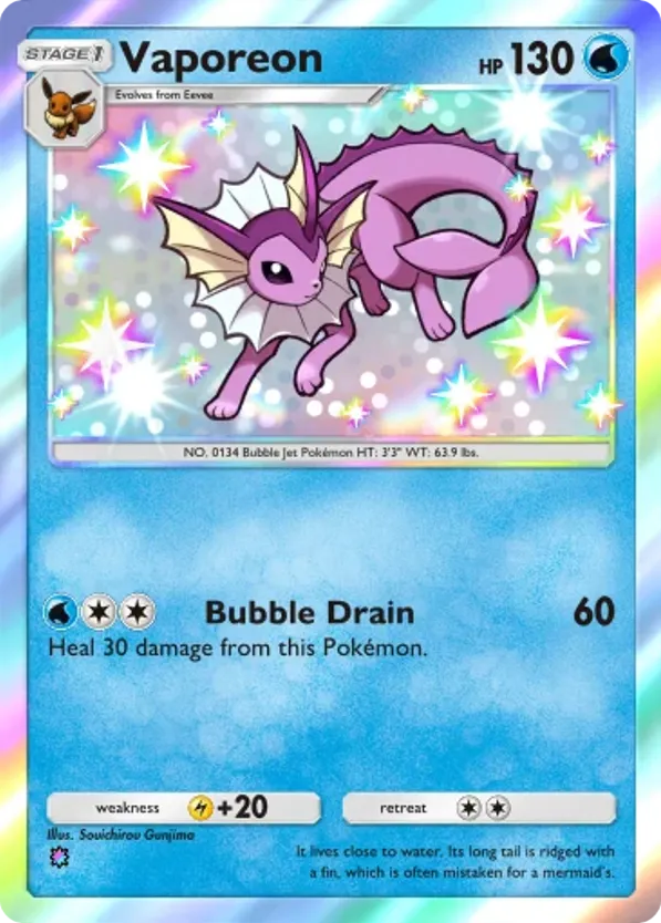 Vaporeon card front