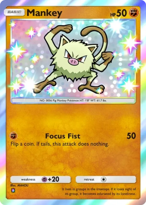 Mankey card front