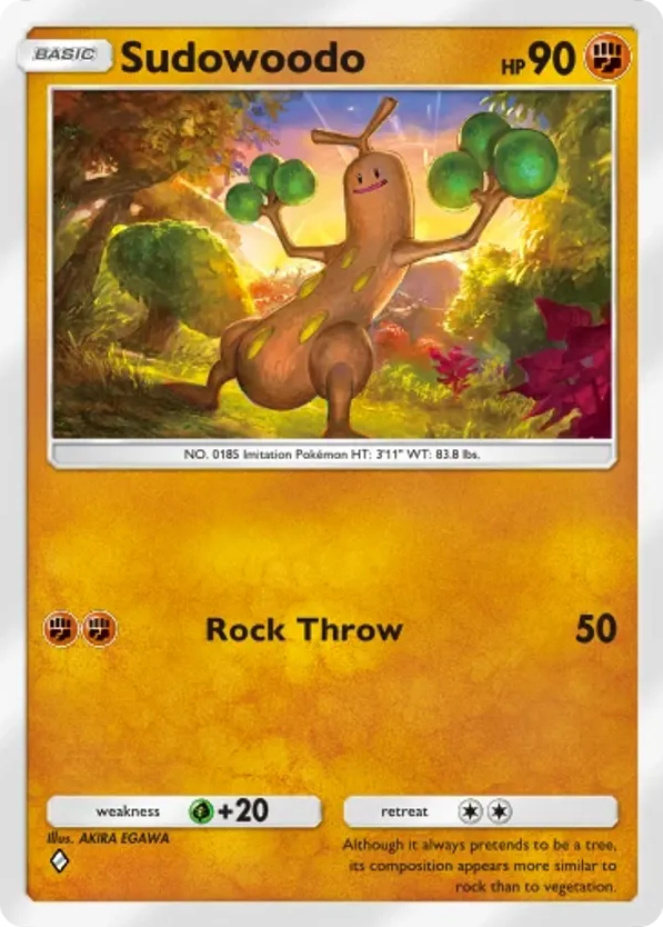 Sudowoodo card front
