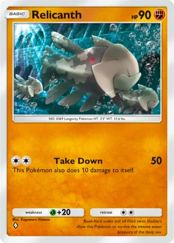 Relicanth card front