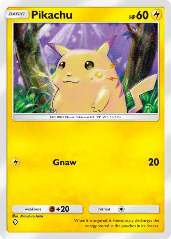 Pikachu card front
