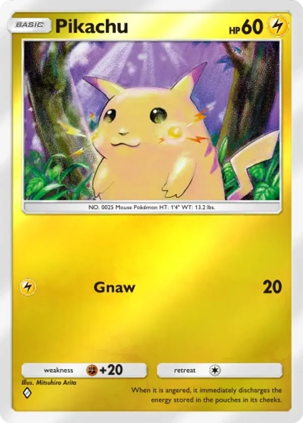 Pikachu card front