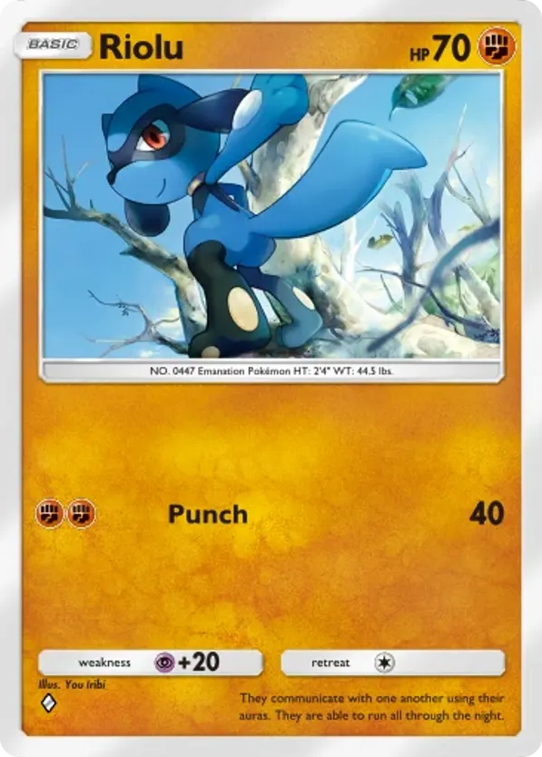 Riolu card front