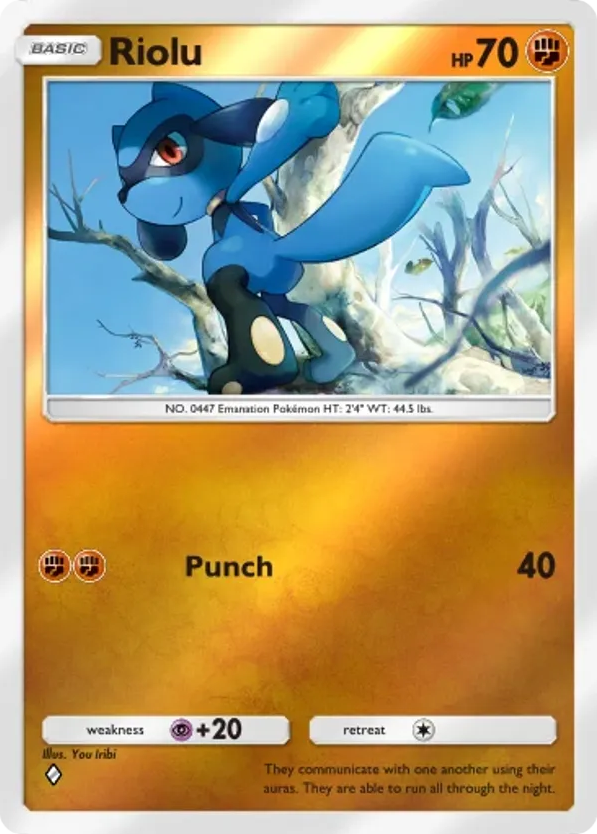 Riolu card front