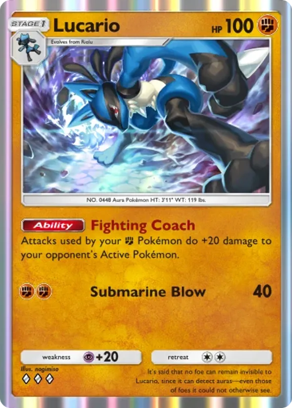 Lucario card front
