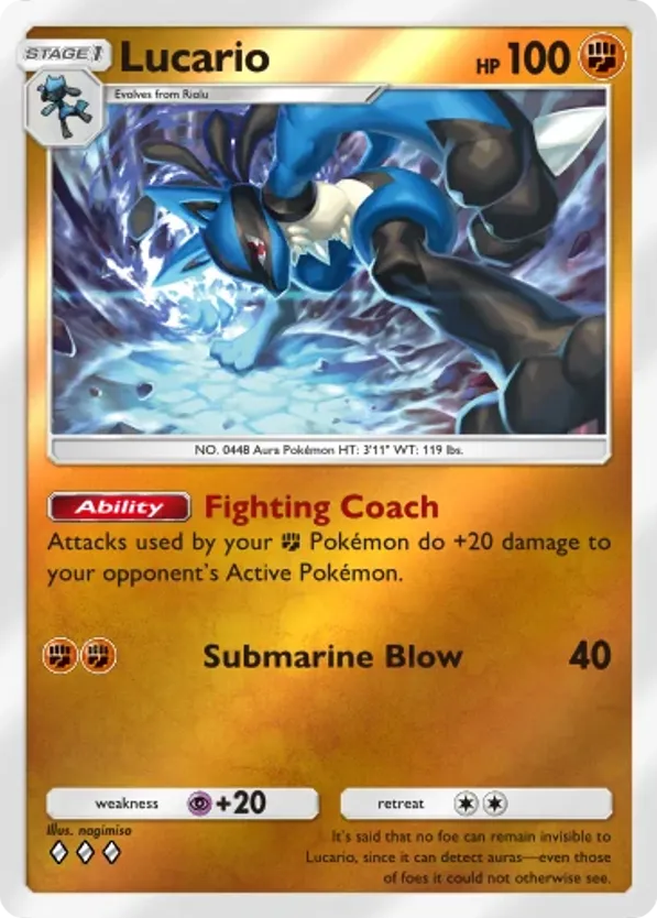 Lucario card front