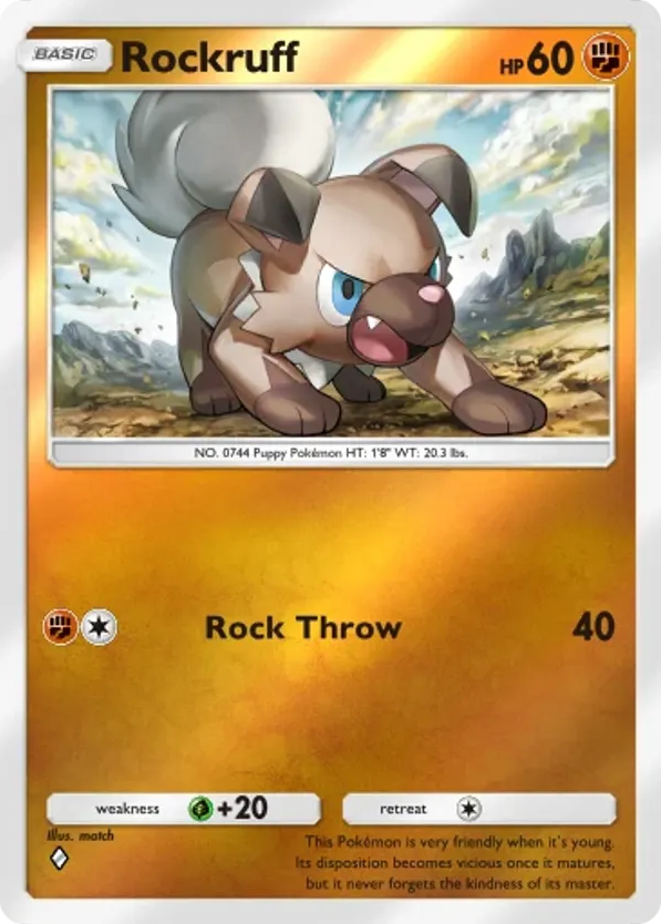 Rockruff card front