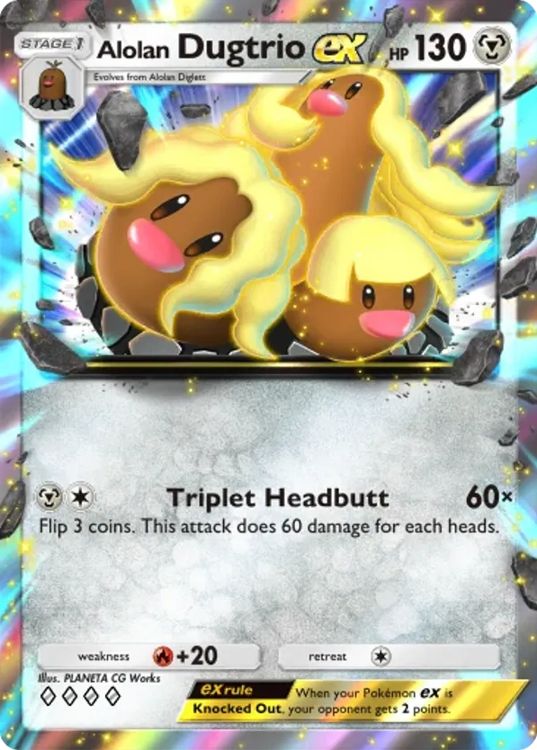 Alolan Dugtrio ex card front