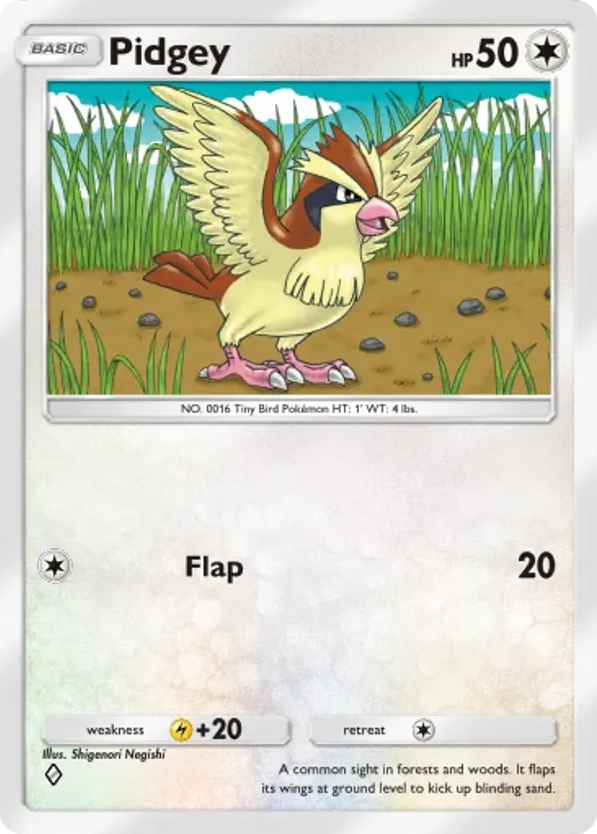 Pidgey card front