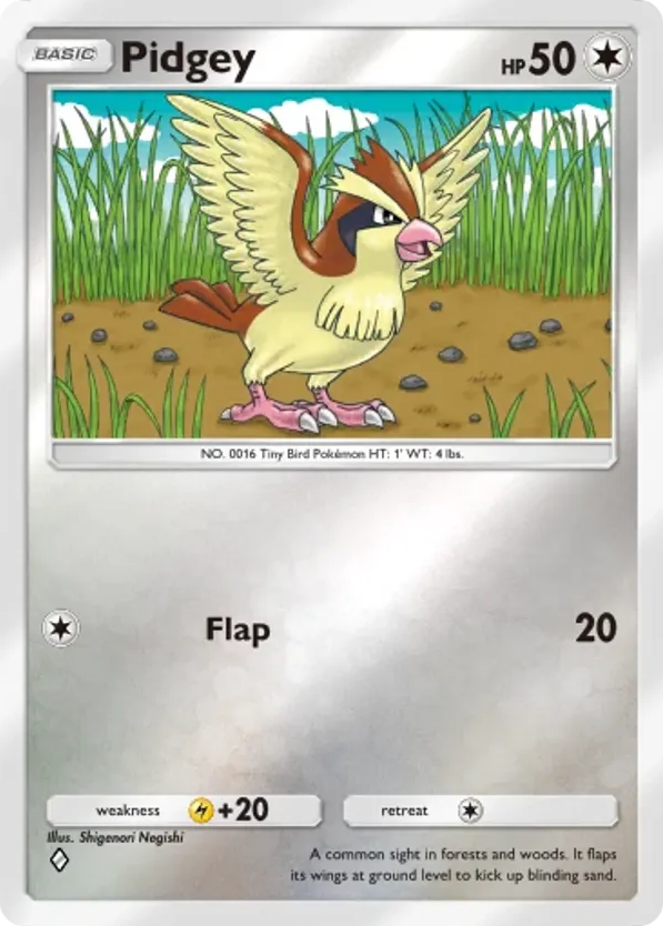 Pidgey card front