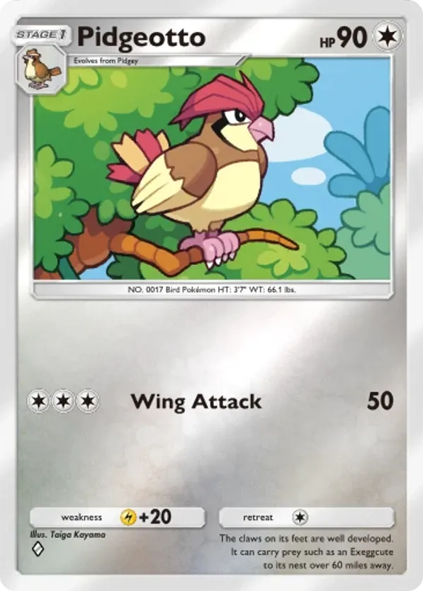 Pidgeotto card front