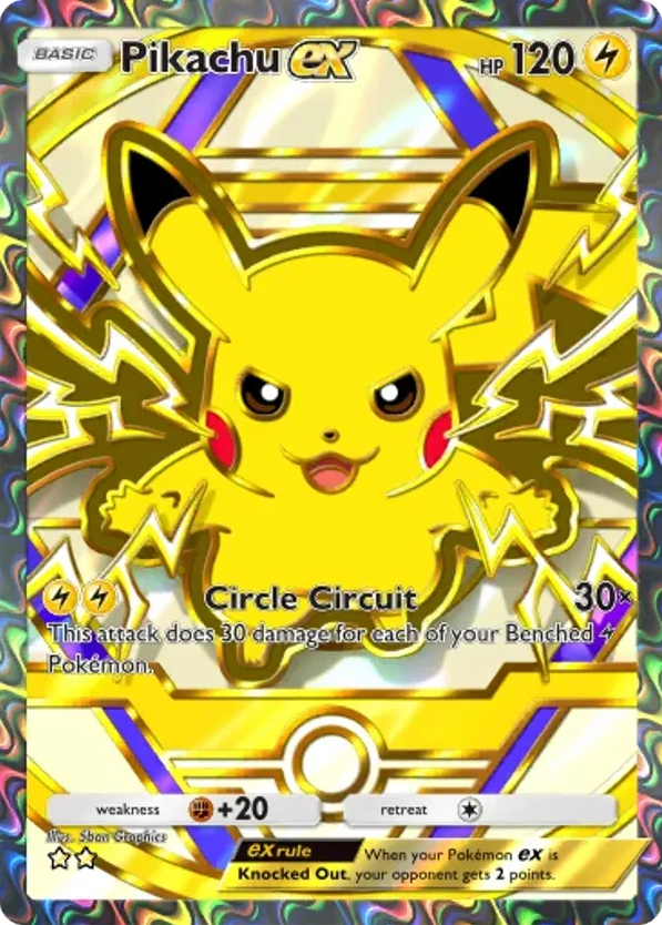 Pikachu ex card front