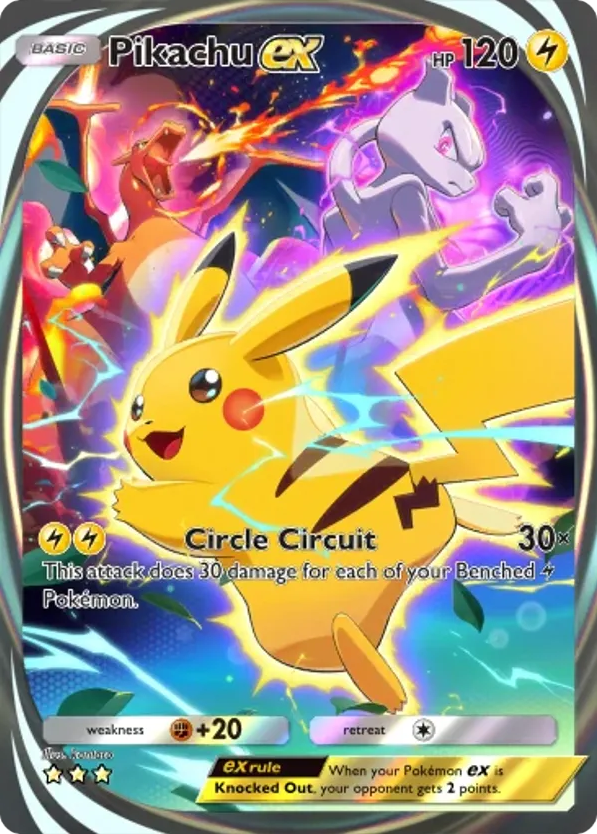 Pikachu ex card front