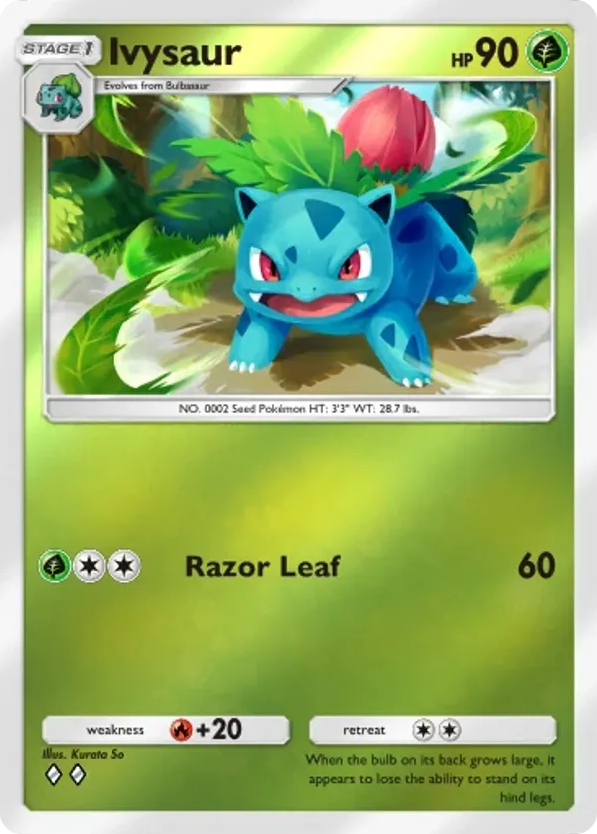 Ivysaur card front