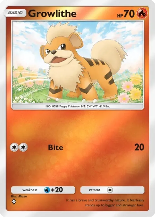 Growlithe card front
