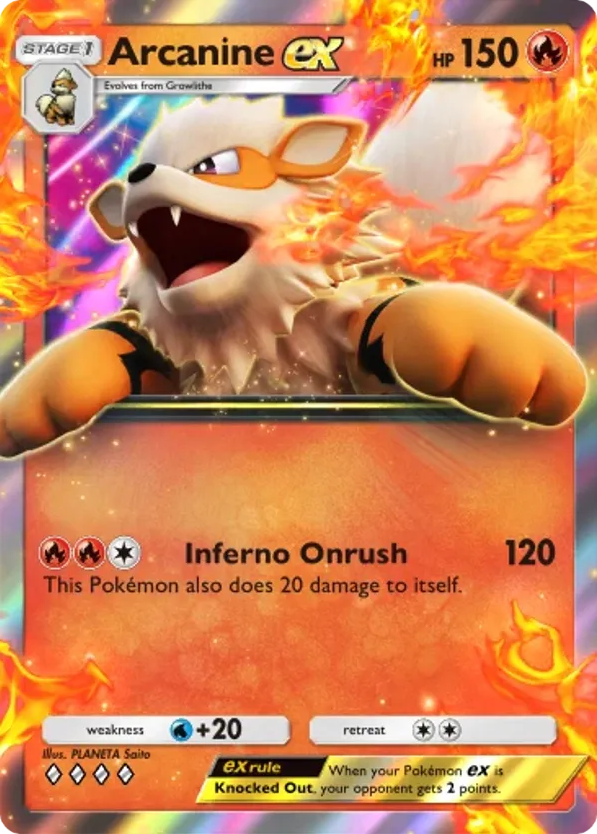 Arcanine ex card front