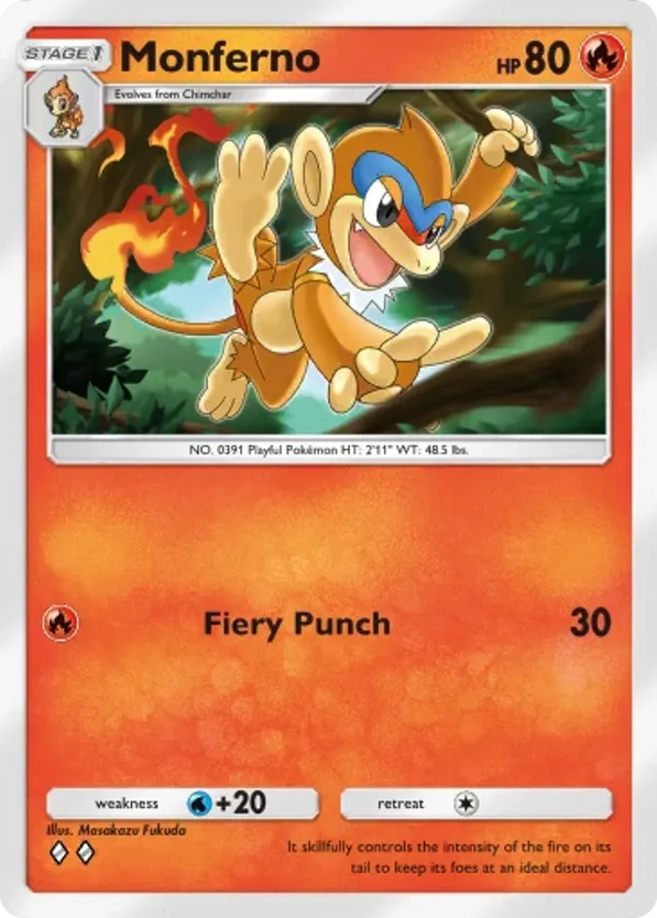 Monferno card front