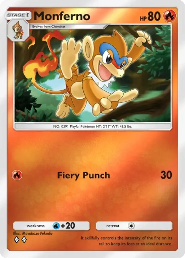 Monferno card front