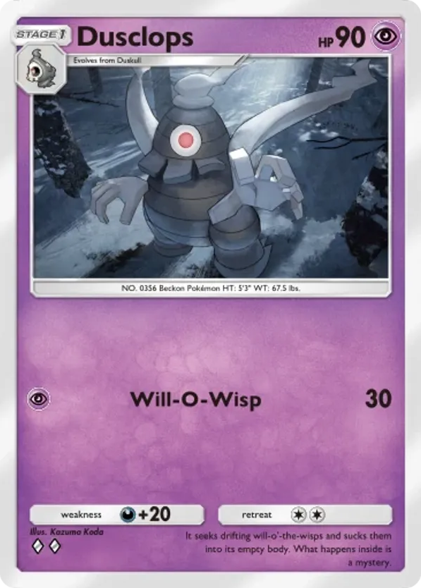 Dusclops card front
