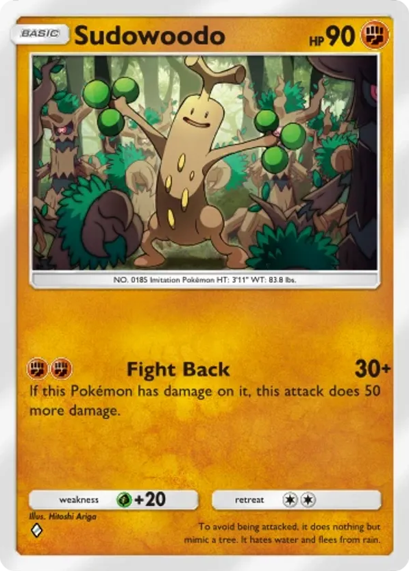 Sudowoodo card front