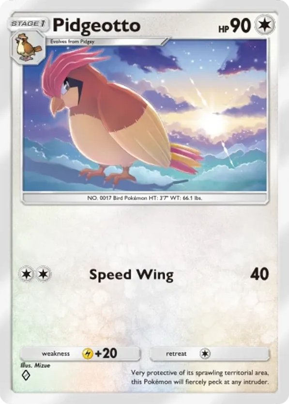Pidgeotto card front