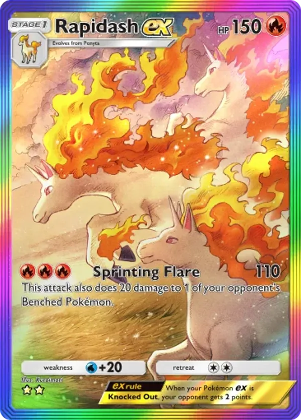 Rapidash ex card front