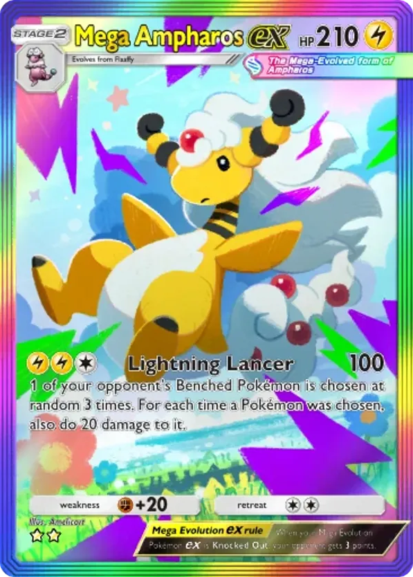 Mega Ampharos ex card front