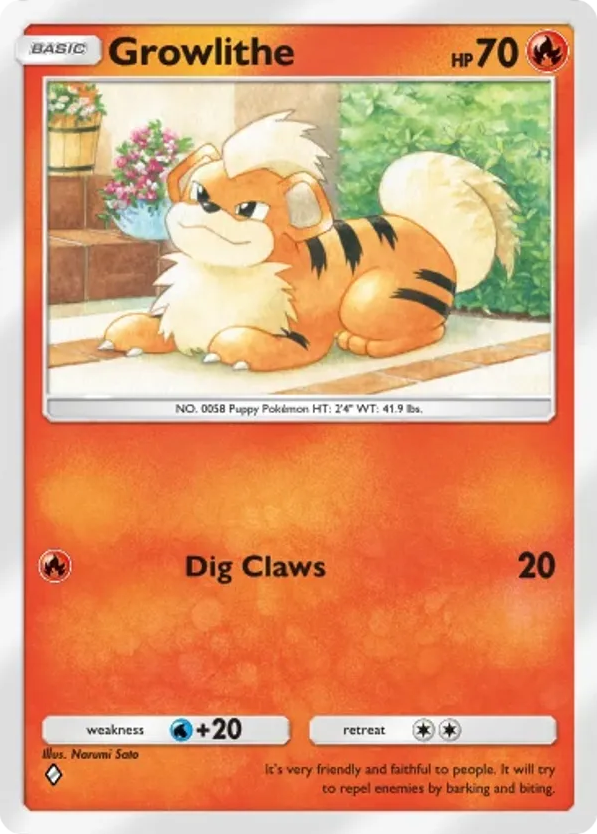 Growlithe card front