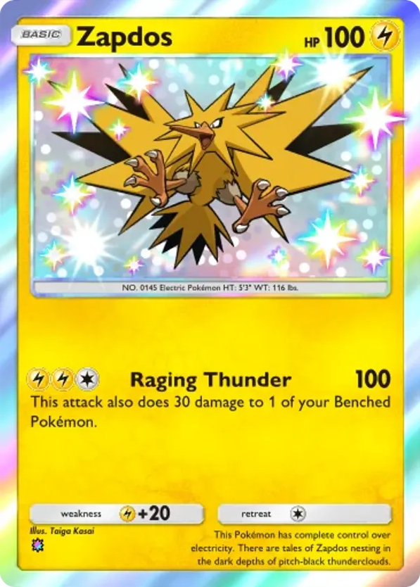 Zapdos card front