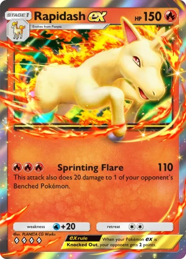 Rapidash ex card front