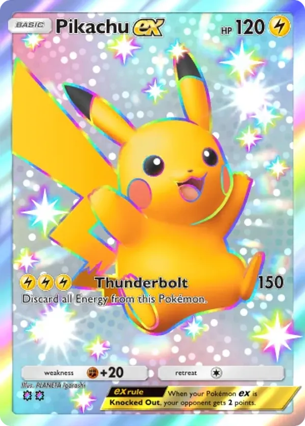 Pikachu ex card front