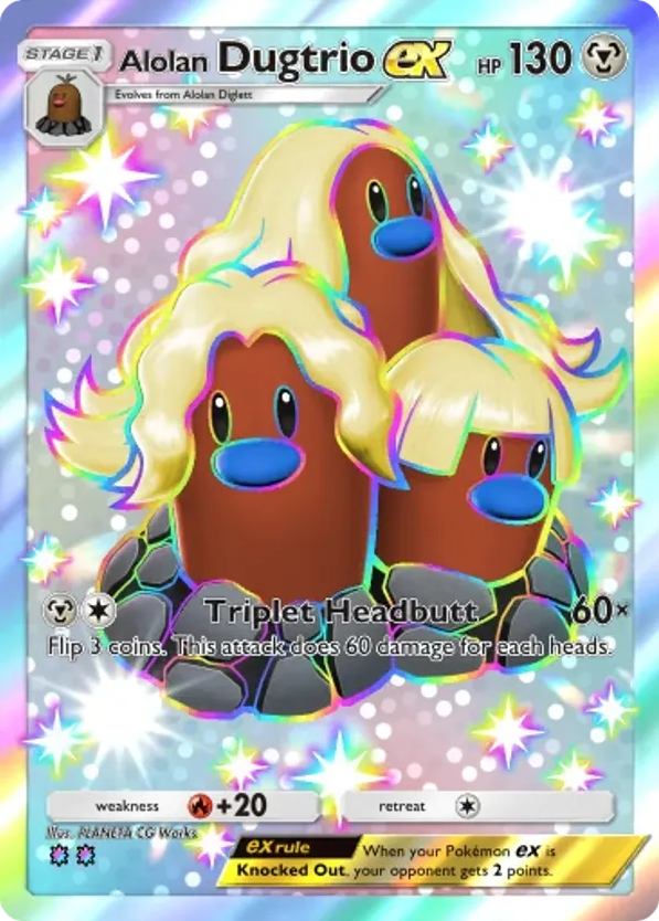 Alolan Dugtrio ex card front