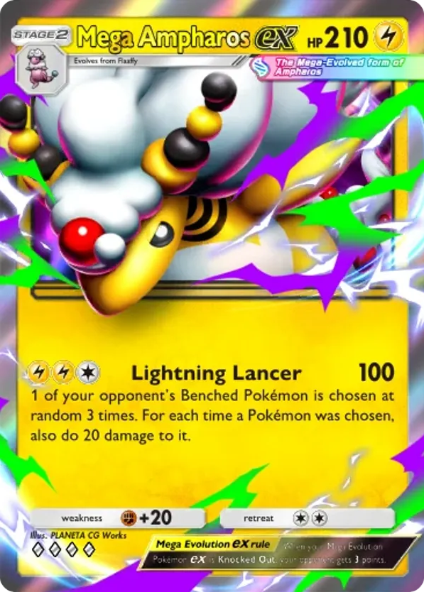 Mega Ampharos ex card front