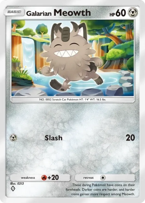 Galarian Meowth card front