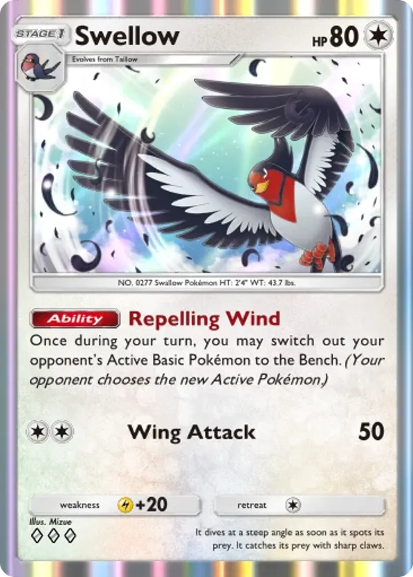 Swellow card front