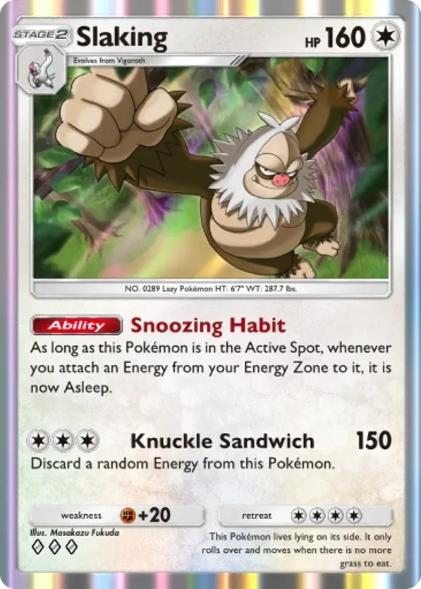 Slaking card front
