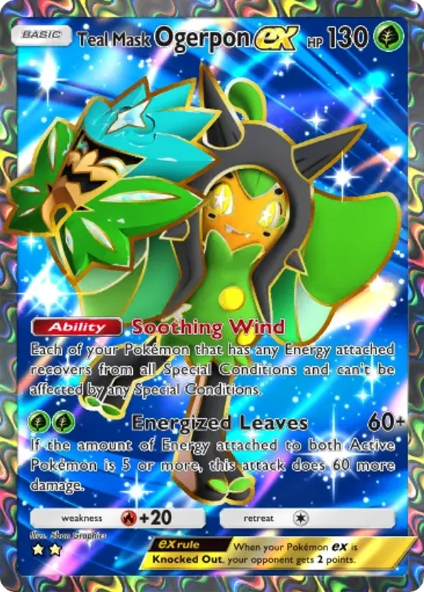 Teal Mask Ogerpon ex card front