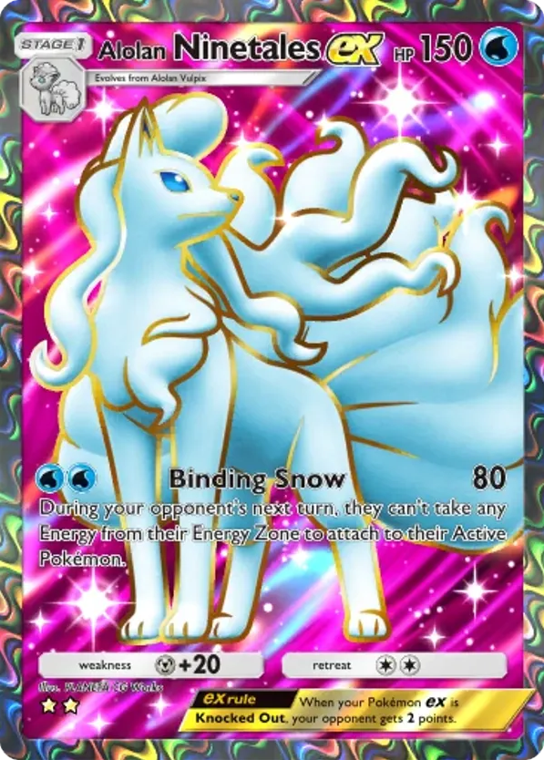 Alolan Ninetales ex card front