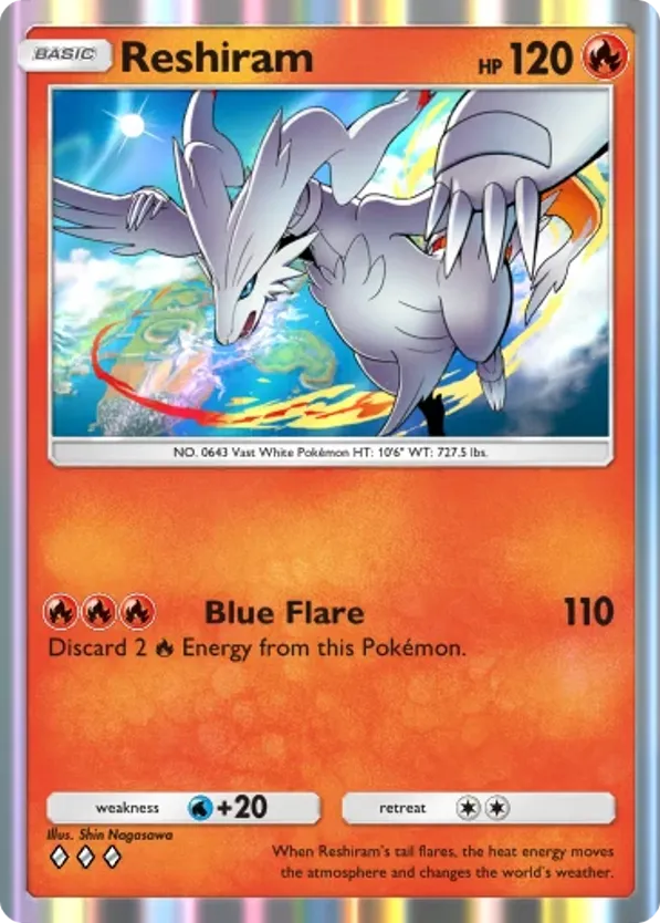 Reshiram card front