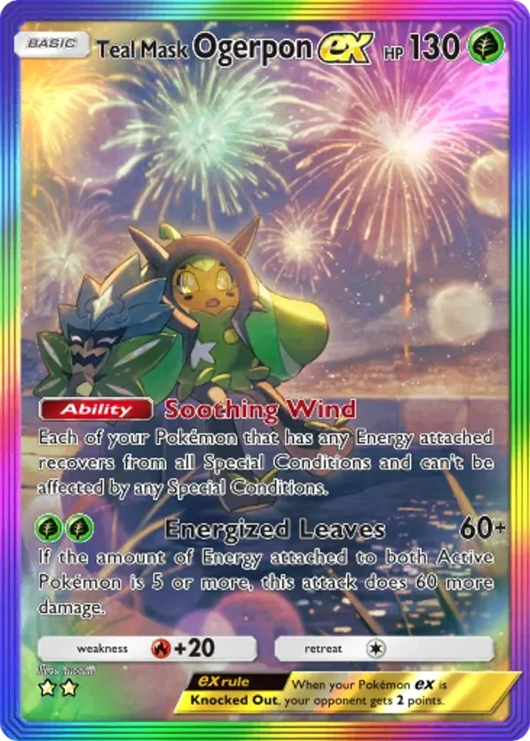 Teal Mask Ogerpon ex card front