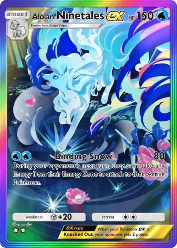 Alolan Ninetales ex card front