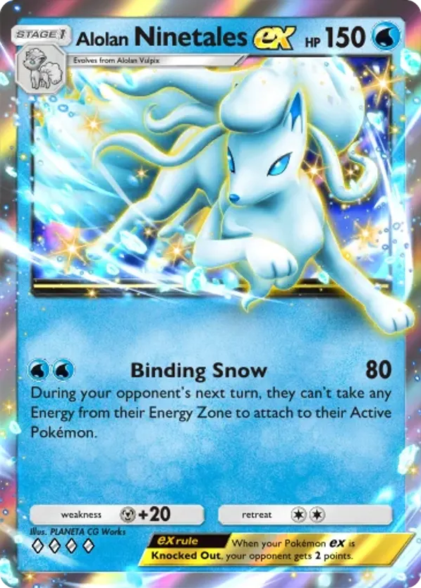 Alolan Ninetales ex card front