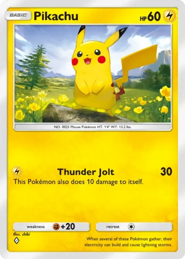 Pikachu card front